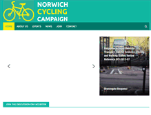 Tablet Screenshot of norwichcyclingcampaign.org
